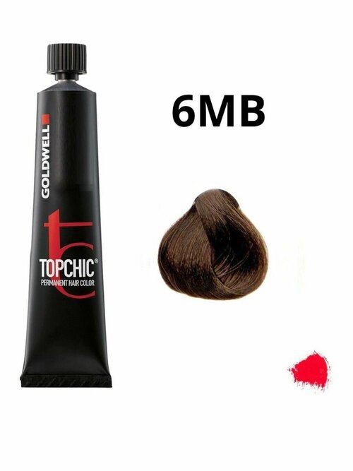 Goldwell TOPCHIC TUBA 6-MB, Cтойкая крем-краска для волос, Светло-коричневый матовый, 60 мл