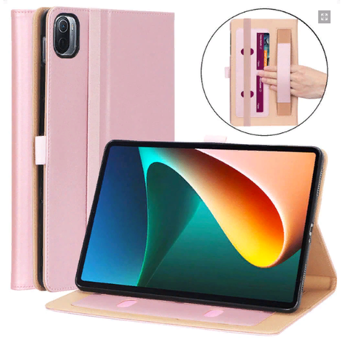 Защитный чехол бизнес класса MyPads для Samsung Galaxy Tab A8 10.5 2021 (X200N/X205/SM-X200) с визитницей и держателем для руки из натуральной кожи.