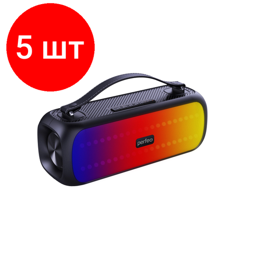 Комплект 5 штук Колонка Perfeo LED 14Вт MP3USBAUXFM черная PF_D0053 2058500₽