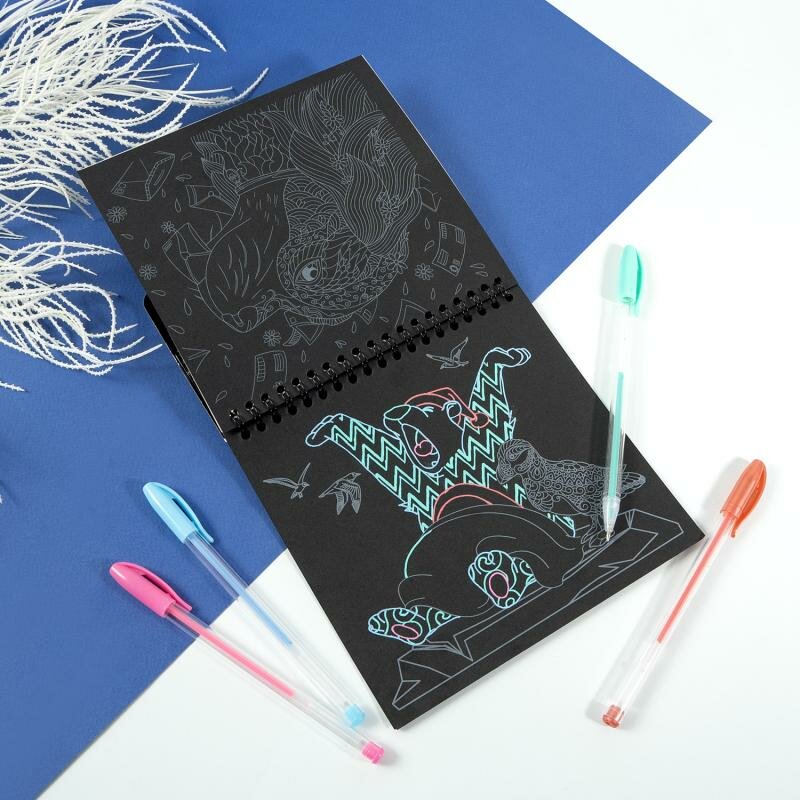 Арт-набор "Раскраска с чёрными листами и ручками", Kid`s Fantasy, в ассортименте