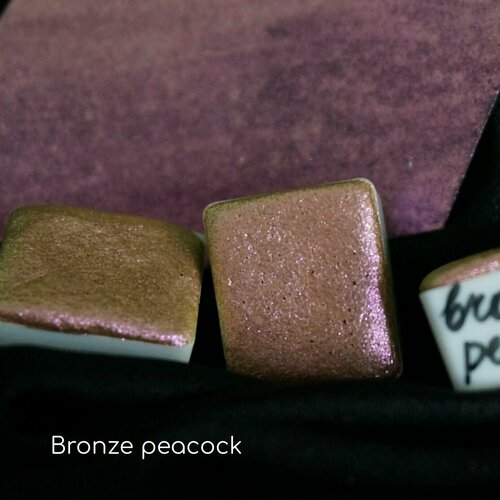 Акварель Tintura блестящая хамелеон Бронзовый павлин - Bronze peacock, полукювета