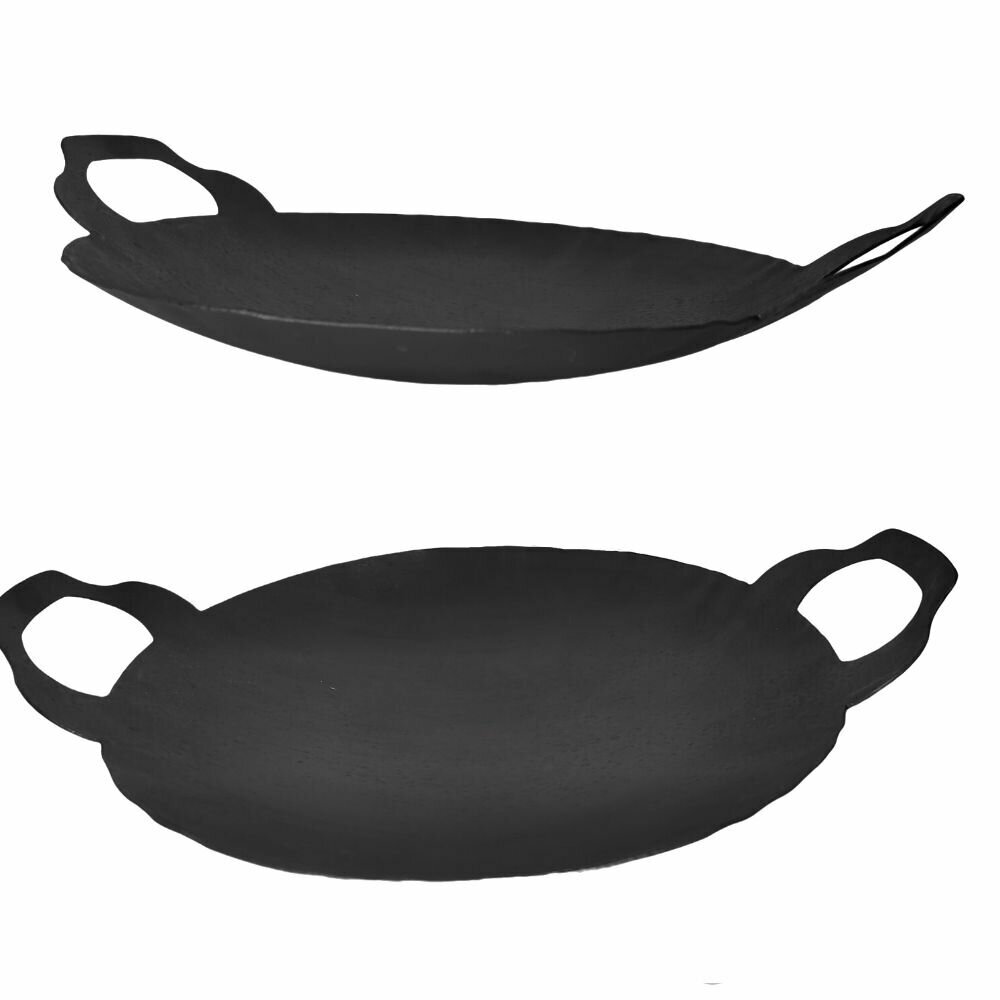 Сковорода-садж Казаны РФ "Вороненый", сталь, черный, матовая, 38 см х 30 см, 1,2 кг — фото 1