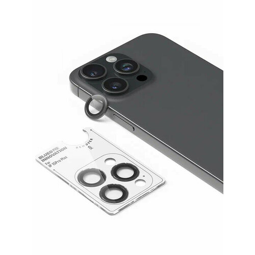 Защитное стекло для камеры iPhone 15 Pro Max BlueO Camera Lens PVD stainless steel 3 шт. Black