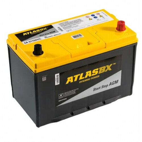 Аккумулятор Atlas AGM AX S115D31L, 300x172x220, обратная полярность, 90 Ач