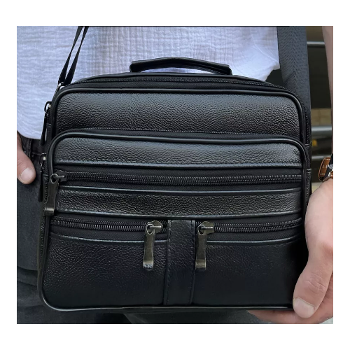 фото Сумка барсетка , фактура зернистая, черный basket baza