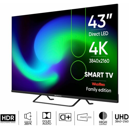 Телевизор LED Topdevice 43 4K Черный 2085200₽