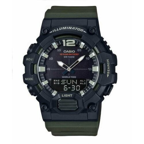 фото Наручные часы casio, черный, хаки