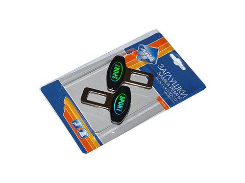 фото Заглушка-блокировка замка ремня безопаст Nova Bright метал. (2 шт) (47758)