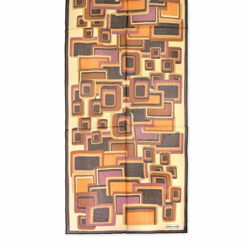 Шарф Mila Schon, 160х45 см, коричневый, мультиколор