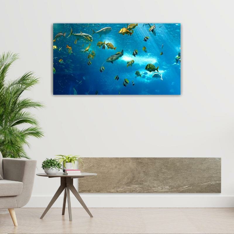 Картина на холсте 60x110 LinxOne "Underwater рыба под водой" интерьерная для дома / на стену / на кухню / с подрамником