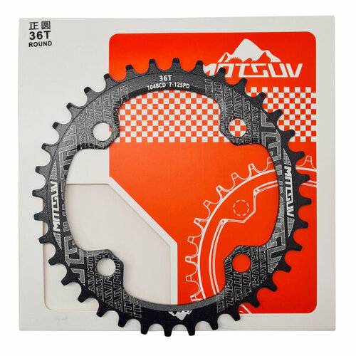 mtb bike square hole crankset 104bcd bicycle crank sprocket 152mm 170mm 30t 32t 34t 36t 38t narrow wide single speed chainring Звезда Motguv Narrow/Wide 104BCD 36T, AL7075