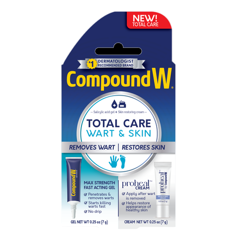 Compound W Total Care Wart & Skin набор (гель + крем) для удаления и заживления бородавок/быстрое действие/лечение бородавок/восстанавливающий крем