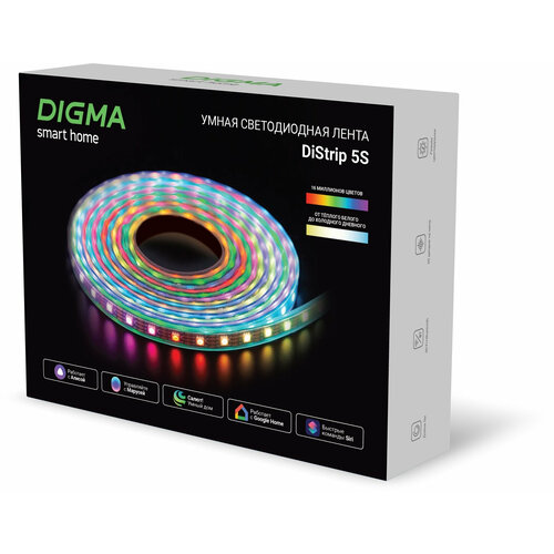Лента светодиодная умная Digma DiStrip 5S 5метров