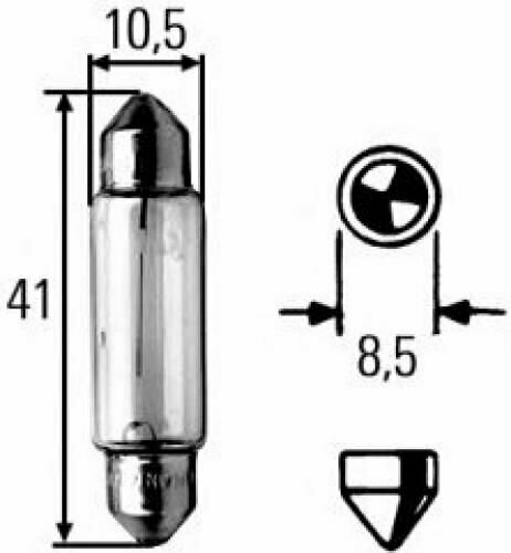 Лампа Hella 12V/10W/SV8.5 8GM002091-131, 1 шт.