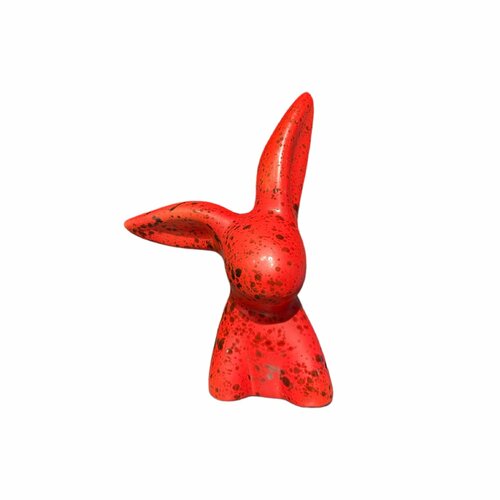 Статуэтка ручной работы Кролик, красная, керамика