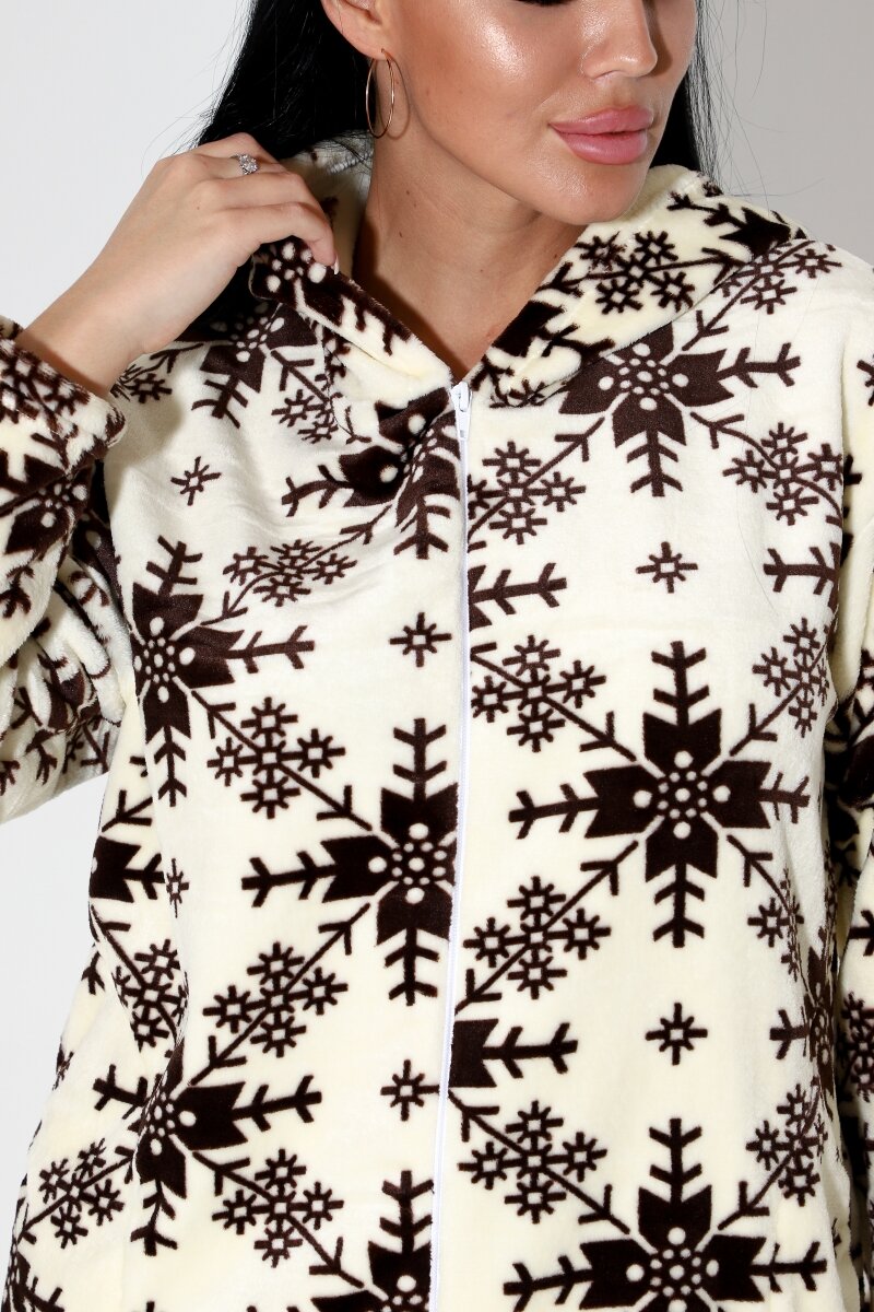 Пижама Aronia, размер 50-52, коричневый, бежевый - фотография № 7