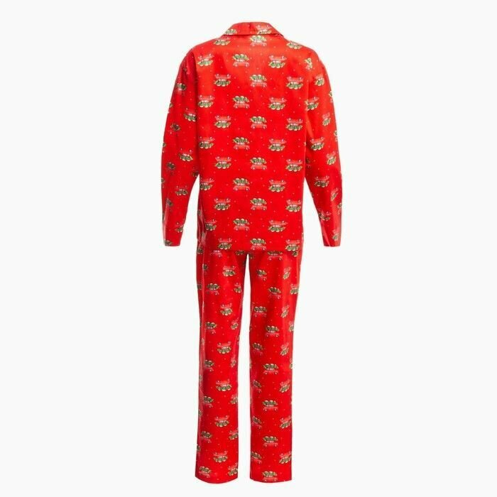 Пижама новогодняя женская KAFTAN Машинки, цвет красный, размер 44-46 - фотография № 10