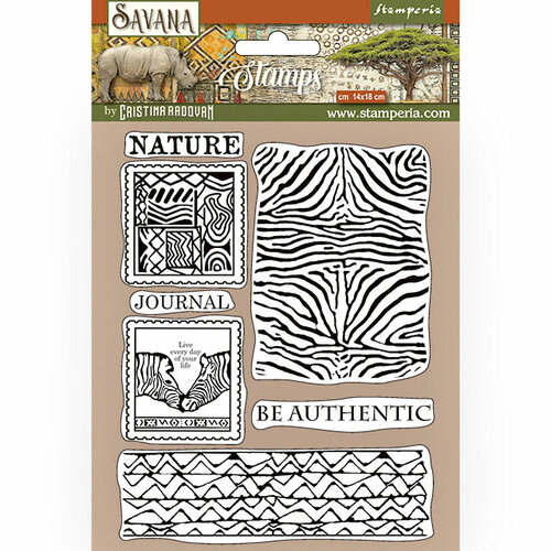 Штамп на резиновой основе HD Savana zebra texture STAMPERIA WTKCC211