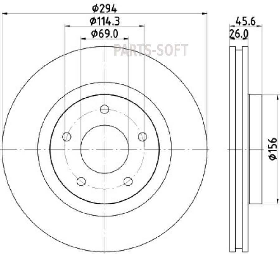 BEHR-HELLA 8DD355115-911 Тормозной диск с покрытием, передняя ось