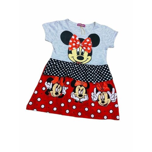 Платье GAVHAR, размер 104, серый, красный