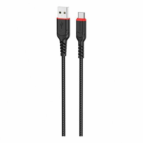 Дата-кабель Hoco X59 USB-Type-C, 1 м, черный кабель hoco x59 usb lightning 2 4a fast charging 2 м черный