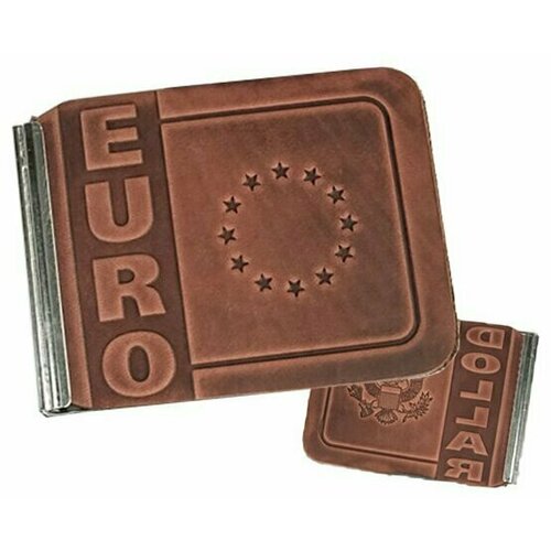фото Зажим для купюр , фактура гладкая, тиснение, коричневый morios
