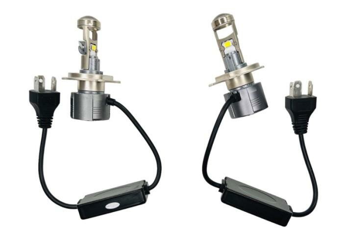 Светодиодные лампы H7 с линзой LED A80, мини bi-led линзы, комплект 2 шт.