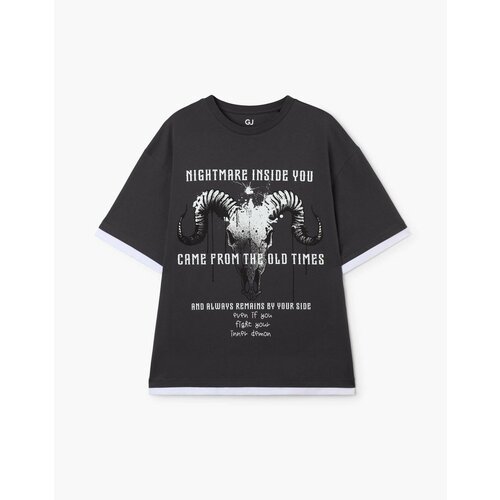 фото Футболка gloria jeans, размер 10-12л/146-152, серый