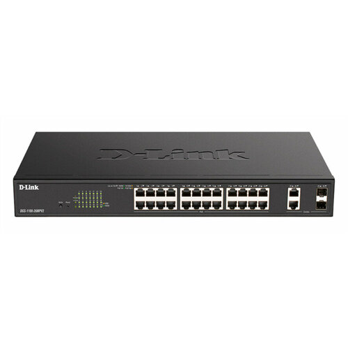 d link коммутатор d link unmanaged switch 48x1000base t 4xcombo 1000base t sfp surge 1kv metal case D-Link EasySmart L2 Switch 24х1000Base-T PoE, 2xCombo 1000Base-T/SFP, PoE Budget 370W