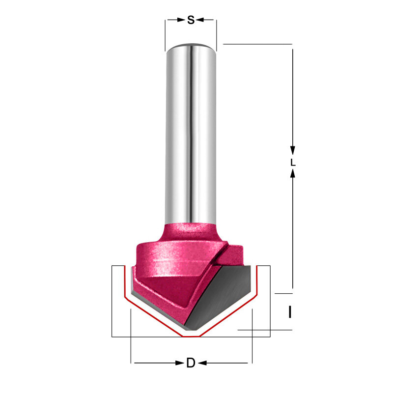 Фреза пазовая для Alucobond V=108° Z=2 D=12.7x12.7x46 (d1=2.29. i1=3.78) S=8 PROCUT 200820AP