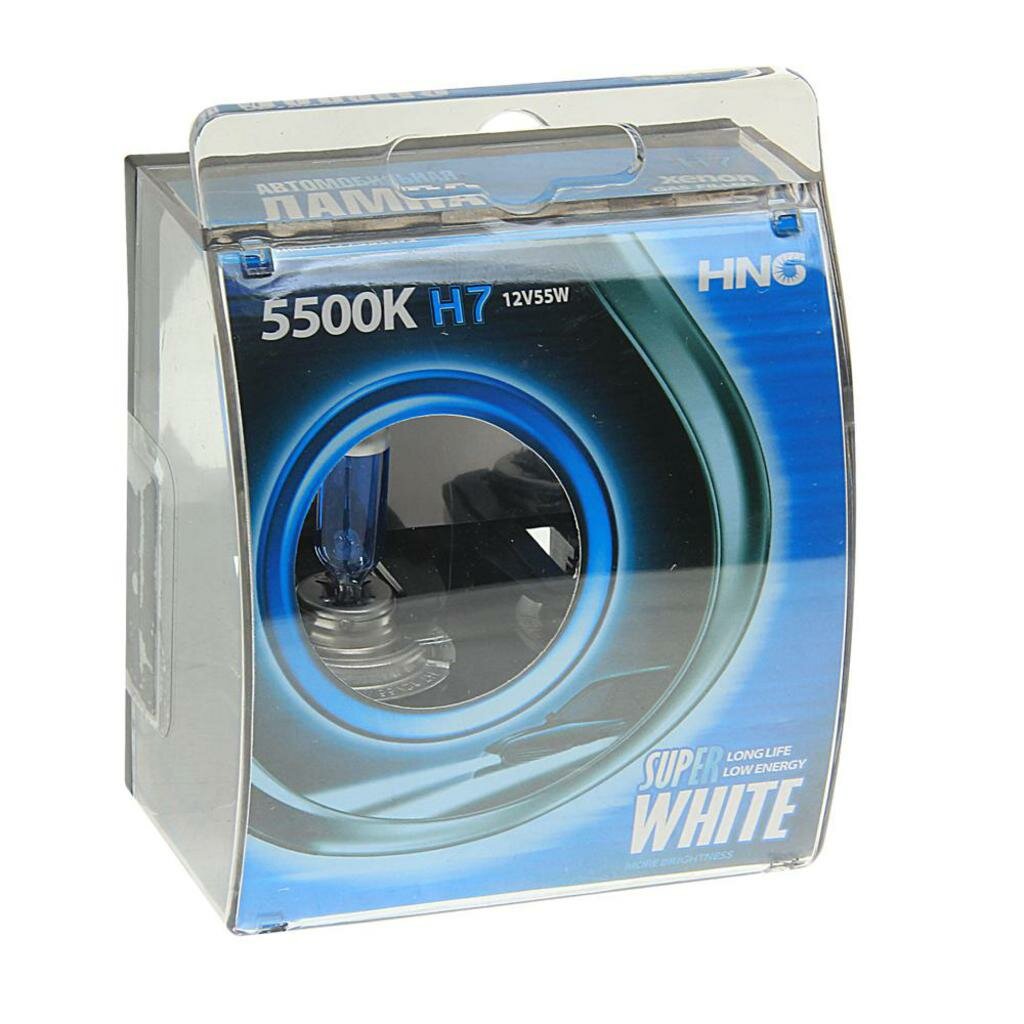 Лампа 12V H7 55W PX26d 5500К бокс (2шт.) Super White HNG