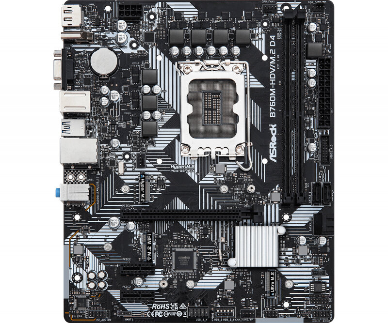 Материнская плата Asrock B760M-HDV/M.2 Soc-1700 Intel B760 DDR4