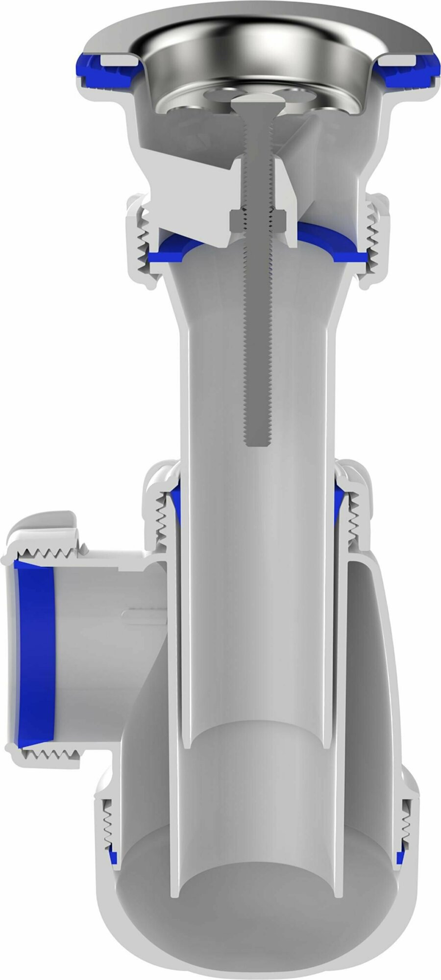 Сифон для умывальника 1 1/2"х40 с металлической решеткой - фотография № 3