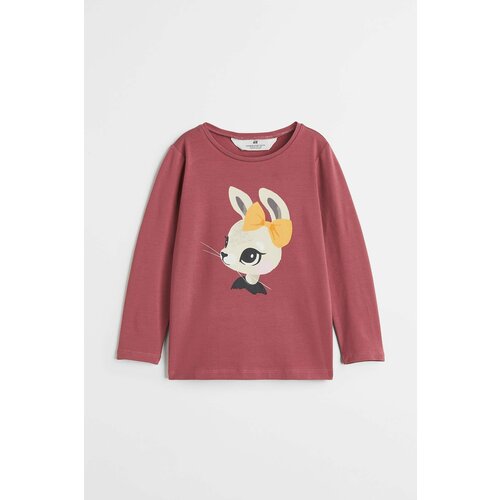 Лонгслив H&M, размер 134/140 см (8-10 лет), бордовый