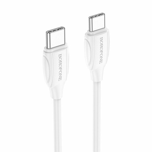 Кабель Type-C, Borofone BX19, Double-speed 60W, 100 см, белый, 1 шт. кабель borofone bx83 famous usb type c usb type c 60w 1м белый