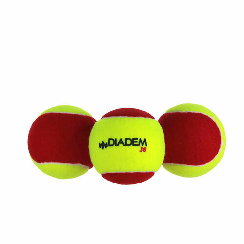 Мячи для большого тенниса детский DIADEM Stage 3 Red Ball, BALL-CASE-RED, 5-8 лет, упаковка 3 мяча мяч теннисный детский diadem stage 3 red ball ball case red 3 шт фетр натуральная резина желто красный