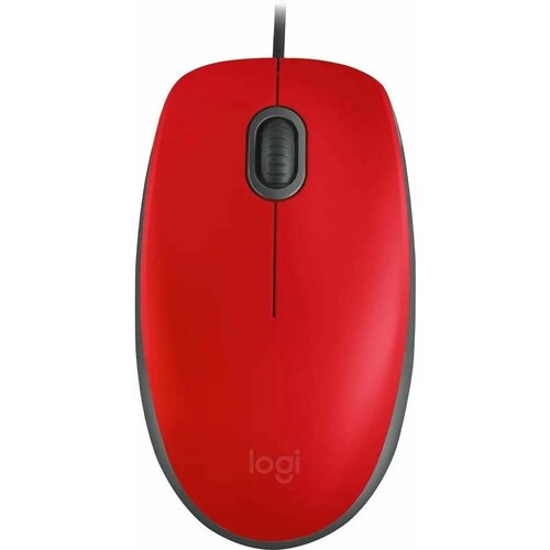 Мышь Logitech M110 оптическая проводная USB красный и черный 910-005501 158800₽