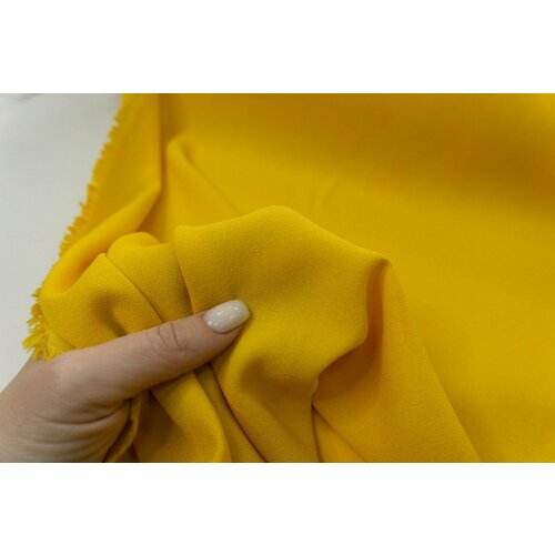 Ткань Креп кади костюмный St желтый. Ткань для шитья ткань кади полоски цветов ткань для шитья