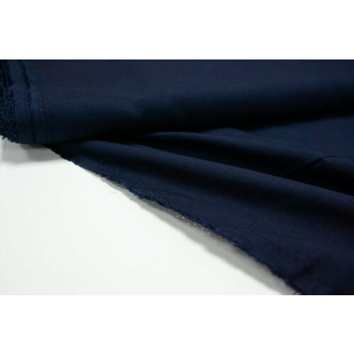Ткань Лен с вискозой темно-синий плательно-рубашечный . Ткань для шитья
