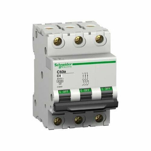 Выключатель автоматический 3П C60A 4А х-ка C 4,5кА, SCHNEIDER ELECTRIC 23822 (1 шт.) модульный автоматический выключатель авв sh201l 1p 25a c 4 5ка комплект 2шт