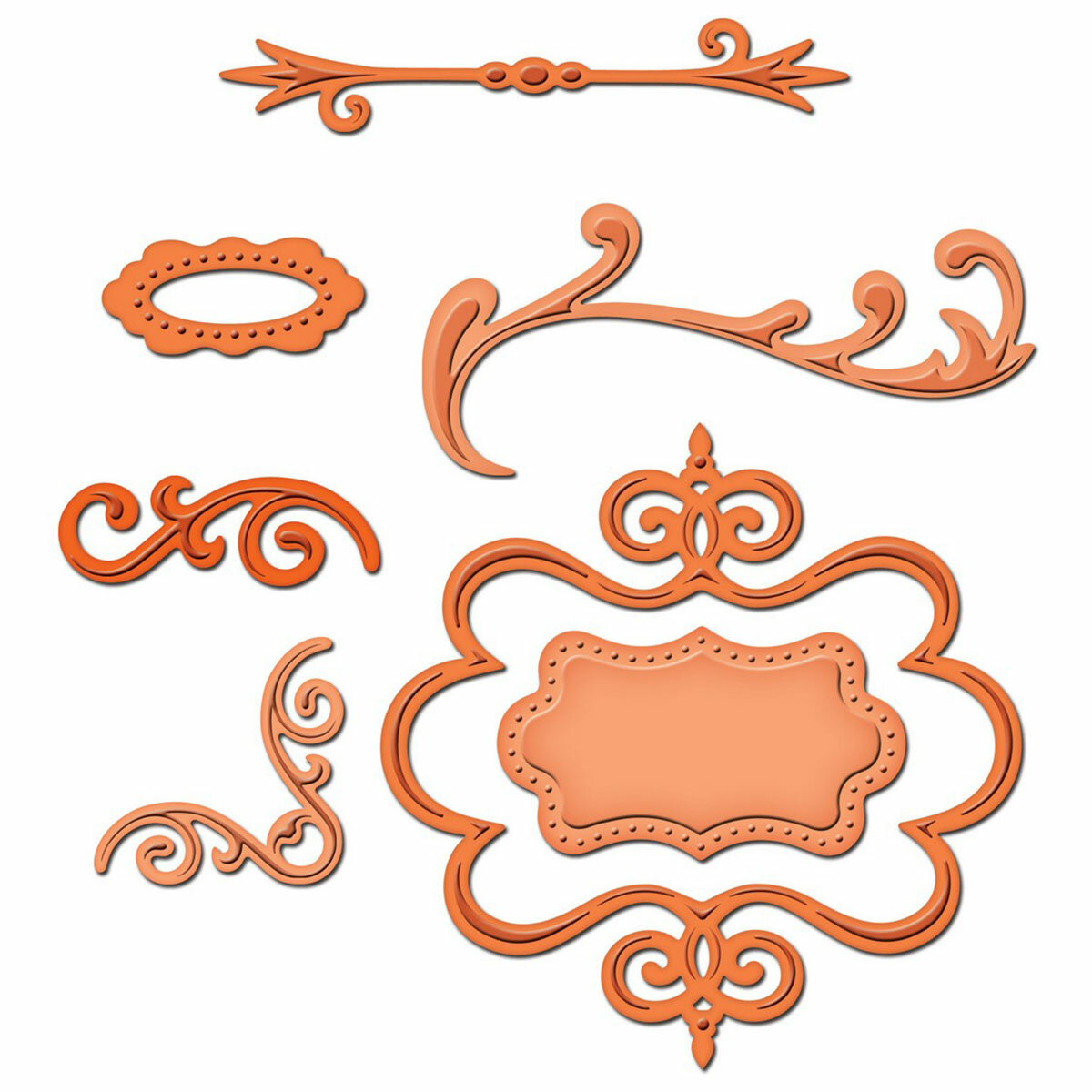 Набор ножей для вырубки и тиснения 'Витые металлические тэги и узоры', Spellbinders