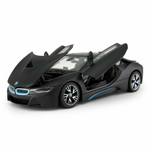 Машина Rastar BMW i8 1:24 Черная легковой автомобиль rastar bmw i8 48400 1 24 19 см серебристый черный