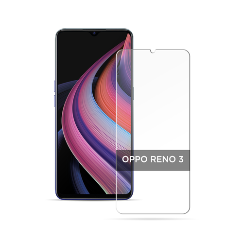 Противоударное защитное стекло на Oppo Reno 3 / Оппо Рено 3 без рамки защитное стекло для oppo reno 5 lite стекло на оппо рено 5 лайт в комплекте 2 стекла