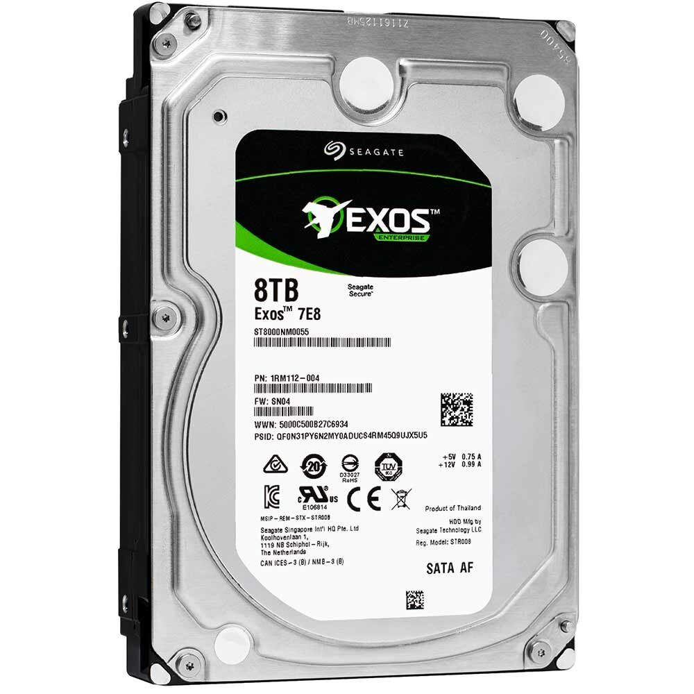 Жесткий диск Seagate 8Tb Exos 7E8 7.2К 3.5" SATA III (SATA3 - 6Gb/s) ST8000NM0055