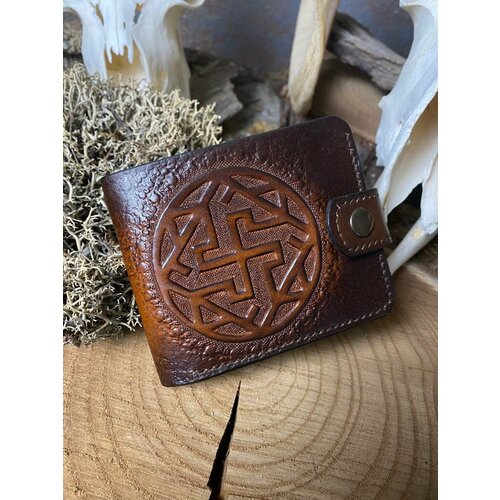 фото Кошелек , фактура тиснение, коричневый пандарт