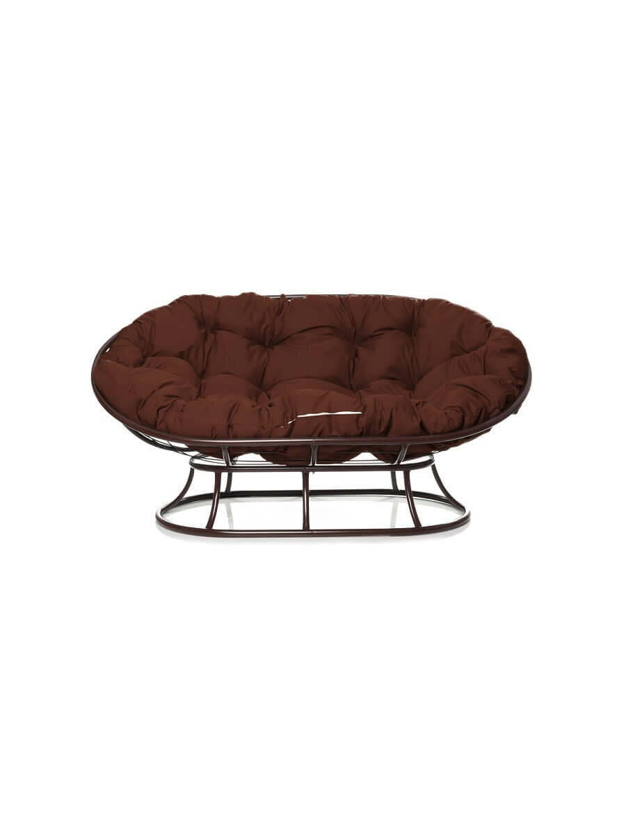 Садовый диван "Мамасан" без ротанга коричневое с коричневой подушкой M-Group