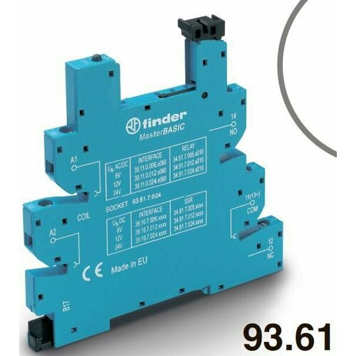 розетка masterbasic с винт клеммами с зажимной клетью для реле 34 серии 24в dc в комплекте пластик клипса опции led finder 93617024 Розетка MasterBASIC с винт. клеммами (с зажимной клетью) для реле 34 серии 24В DC в комплекте пластик. клипса опции: LED FINDER 93617024