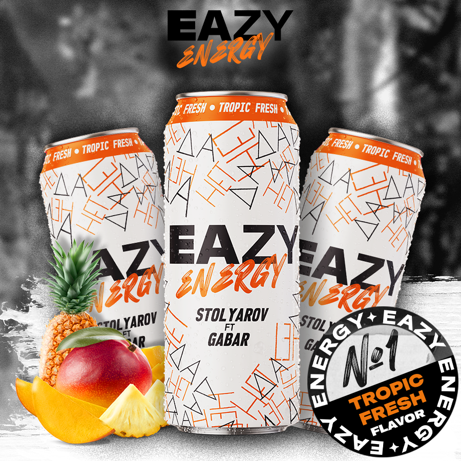 Энергетический напиток EAZY Energy вкус "Tropic Fresh", 450мл, 12шт.