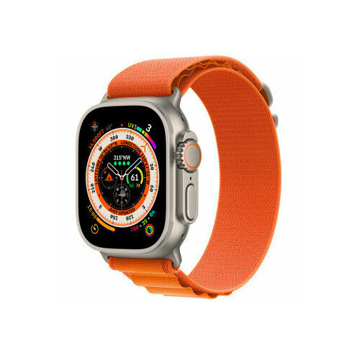 Apple Watch Ultra GPS + Cellular 49мм Titanium Case with Orange Alpine Loop (размер L) MQEU3