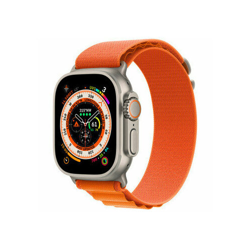 Apple Watch Ultra GPS Cellular 49мм Titanium Case with Orange Alpine Loop размер L MQEU3 7194000₽